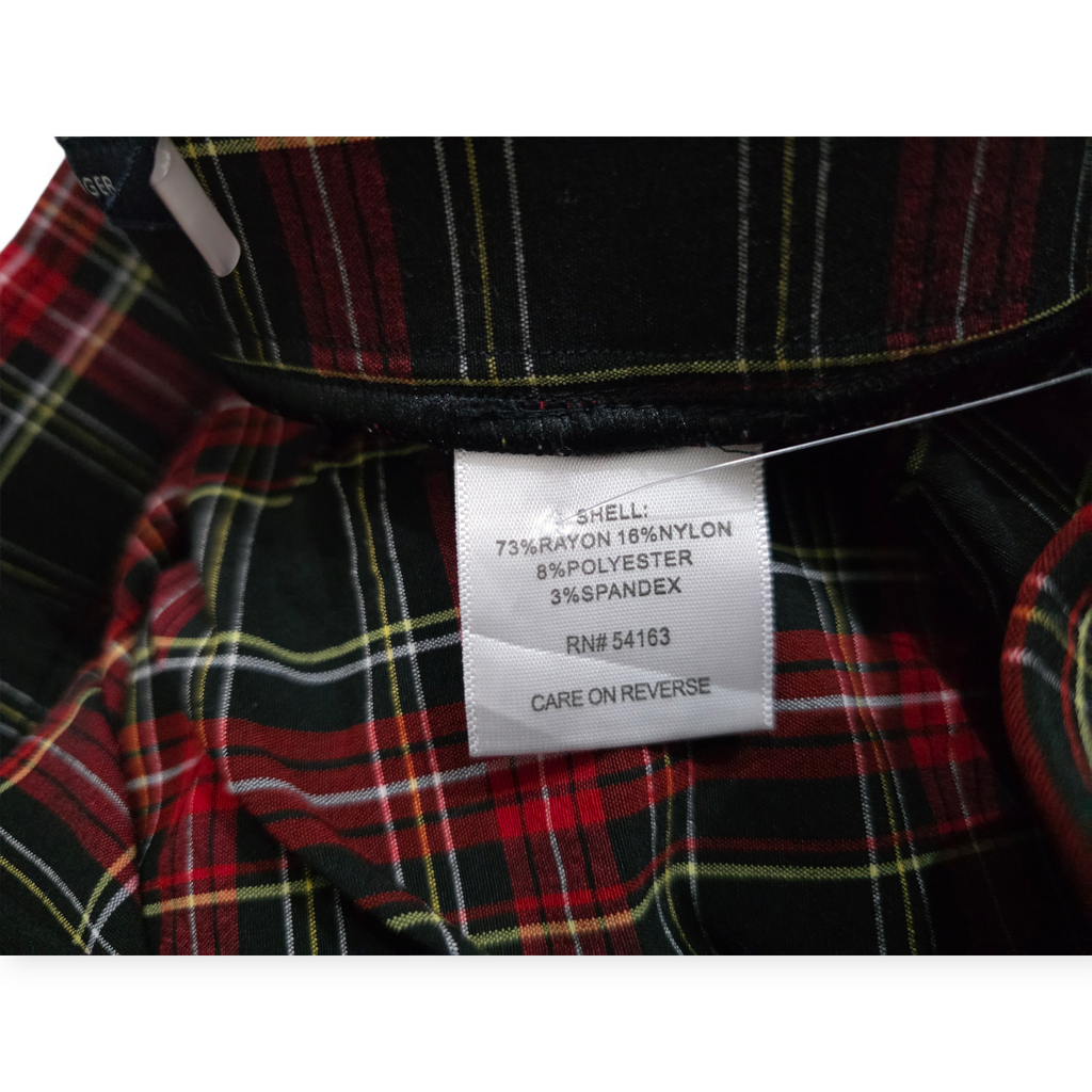 Legging Tommy Hilfiger Talla 4 Rojo/negro A Cuadros