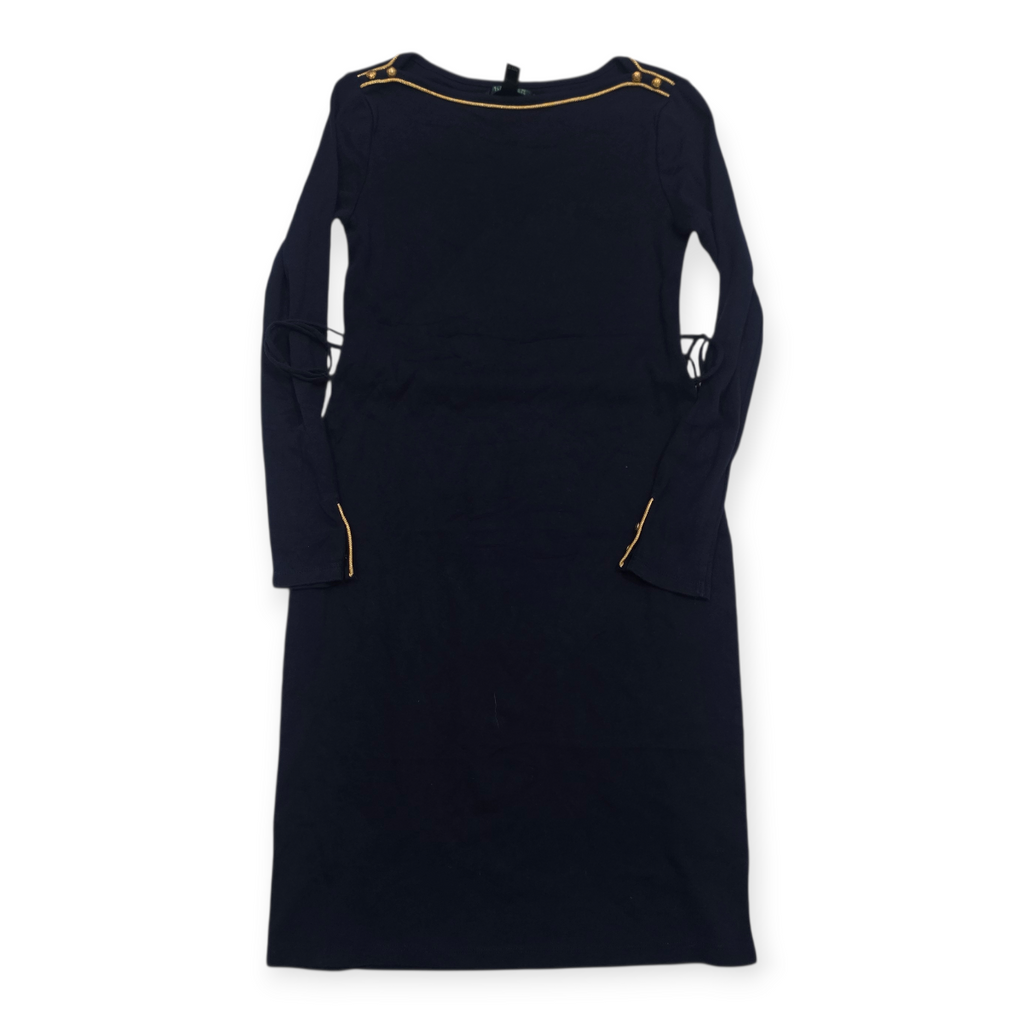 Vestido Ralph Lauren Azulmarinodetalles Doradosmanga Largaxs