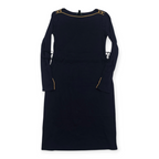 Vestido Ralph Lauren Azulmarinodetalles Doradosmanga Largaxs