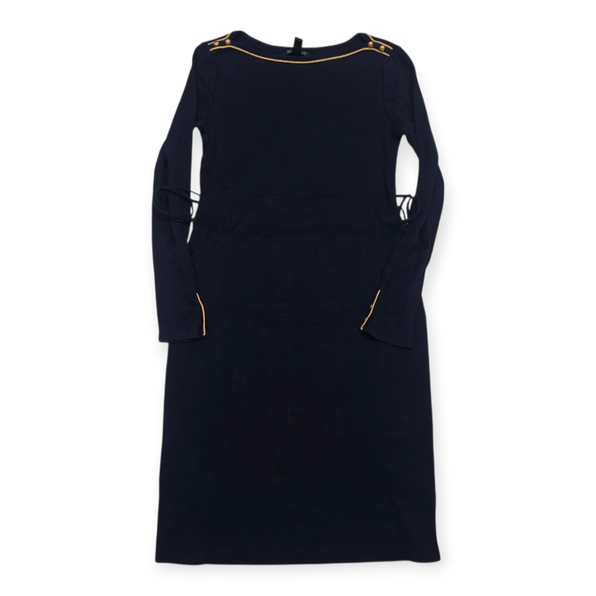 Vestido Ralph Lauren Azulmarinodetalles Doradosmanga Largaxs
