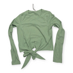 Top Lululemon Mujer Verde Salvia Manga Larga Con Nudo Ajusta