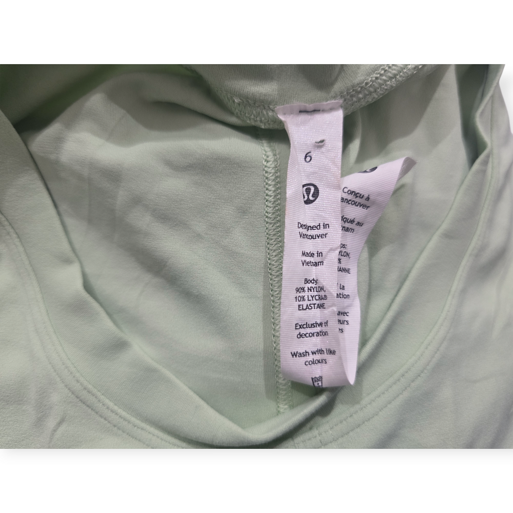 Top Lululemon Mujer Verde Salvia Manga Larga Con Nudo Ajusta