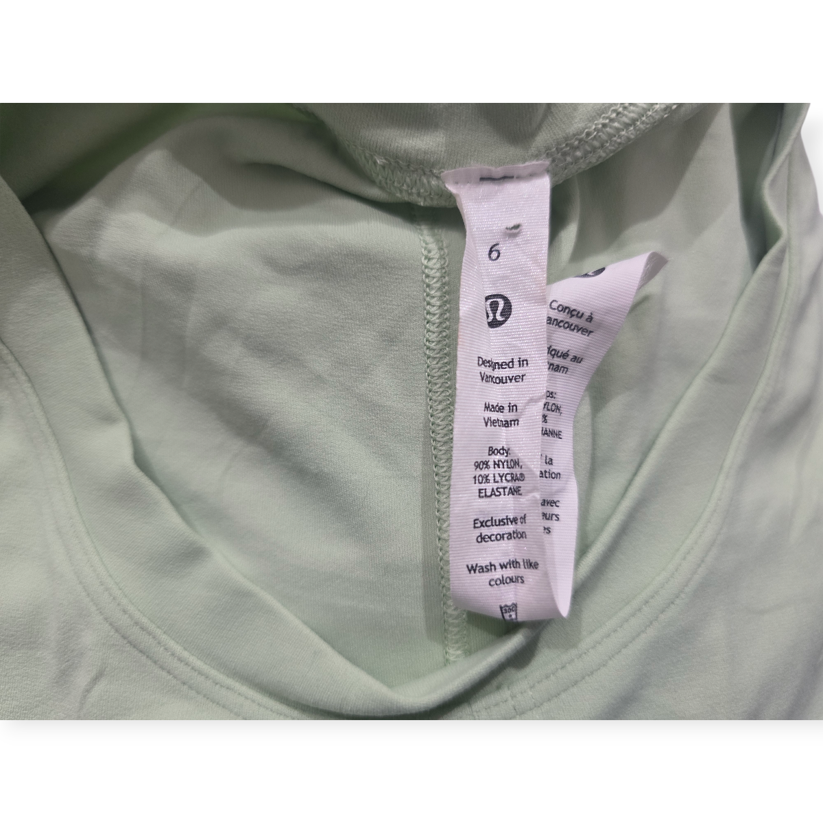 Top Lululemon Mujer Verde Salvia Manga Larga Con Nudo Ajusta