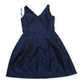 Vestido De Fiesta Ralph Lauren Azul Textura Floral Talla 10