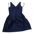 Vestido De Fiesta Ralph Lauren Azul Textura Floral Talla 10