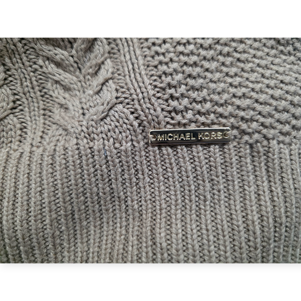 Sueter Michael Kors Hombros Descubiertos Cafe De Mujer Chico