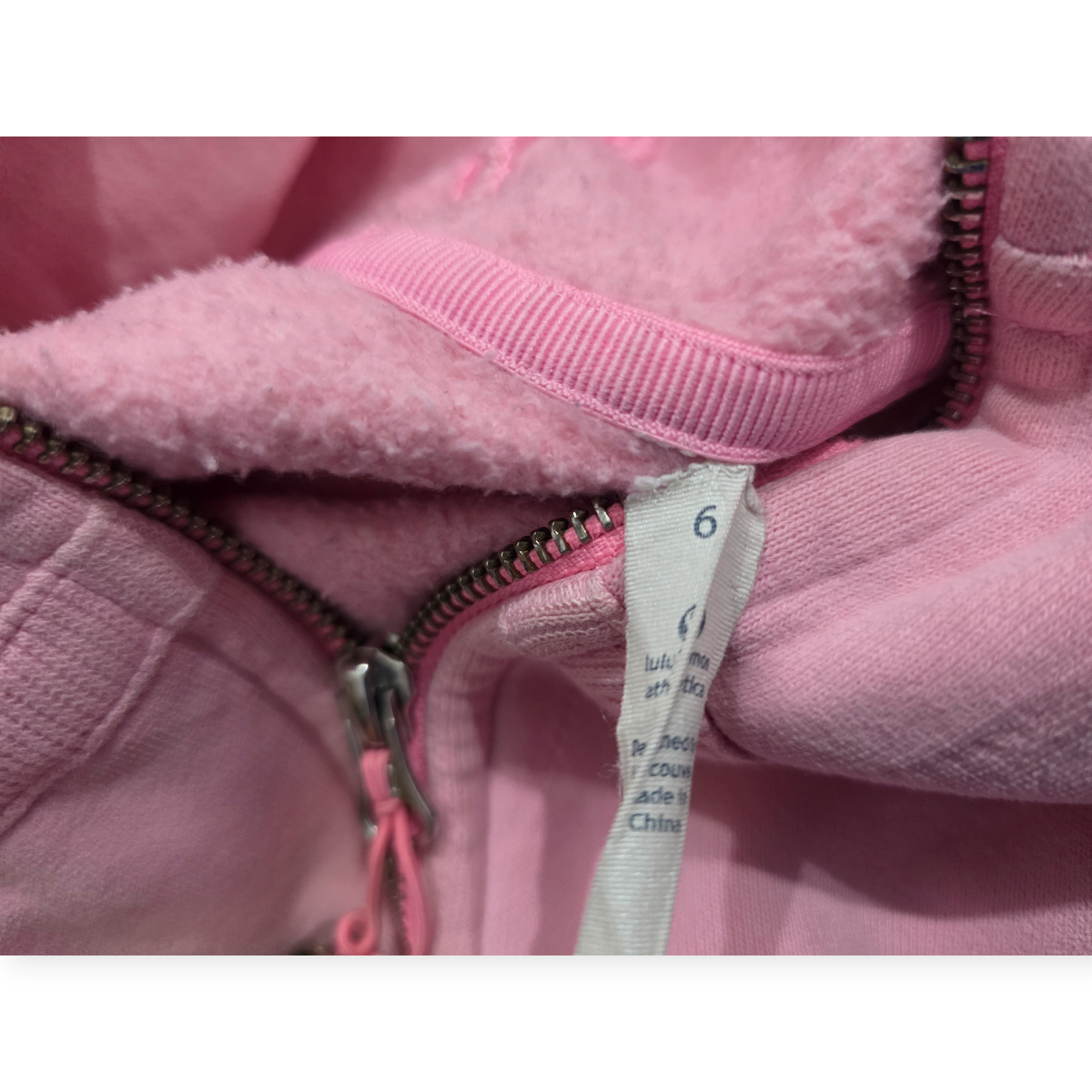 Sudadera Lululemon Rosa Con Cierre Capucha Afelpada Talla 6 (Usado)