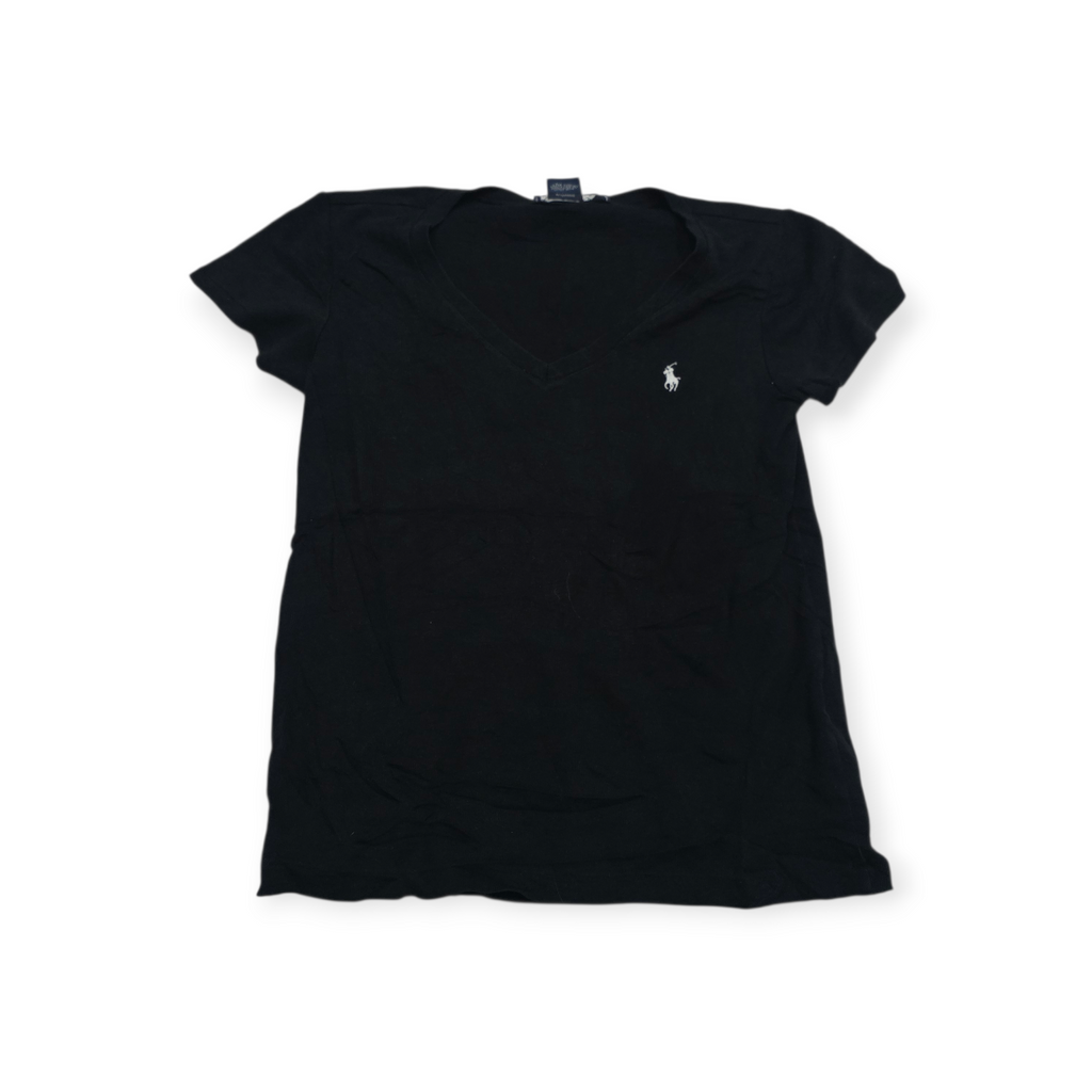 Playera Ralph Lauren Sport De Mujer G Negro Con Pony Blanco