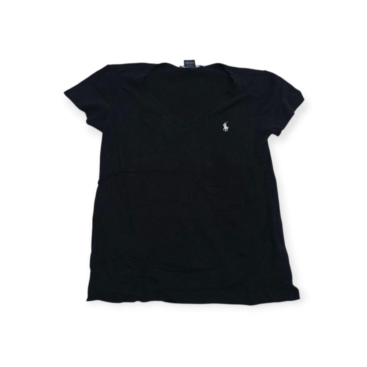 Playera Ralph Lauren Sport De Mujer G Negro Con Pony Blanco