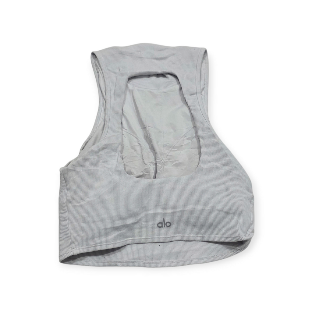 Crop Top Alo De Mujer Grande L Color Blanco Sin Mangas Blanco L