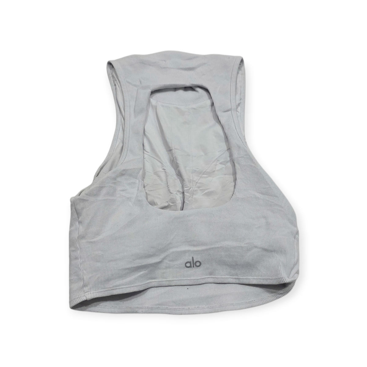 Crop Top Alo De Mujer Grande L Color Blanco Sin Mangas Blanco L