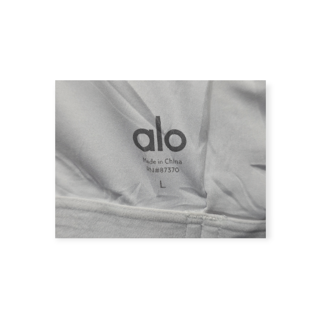 Crop Top Alo De Mujer Grande L Color Blanco Sin Mangas Blanco L