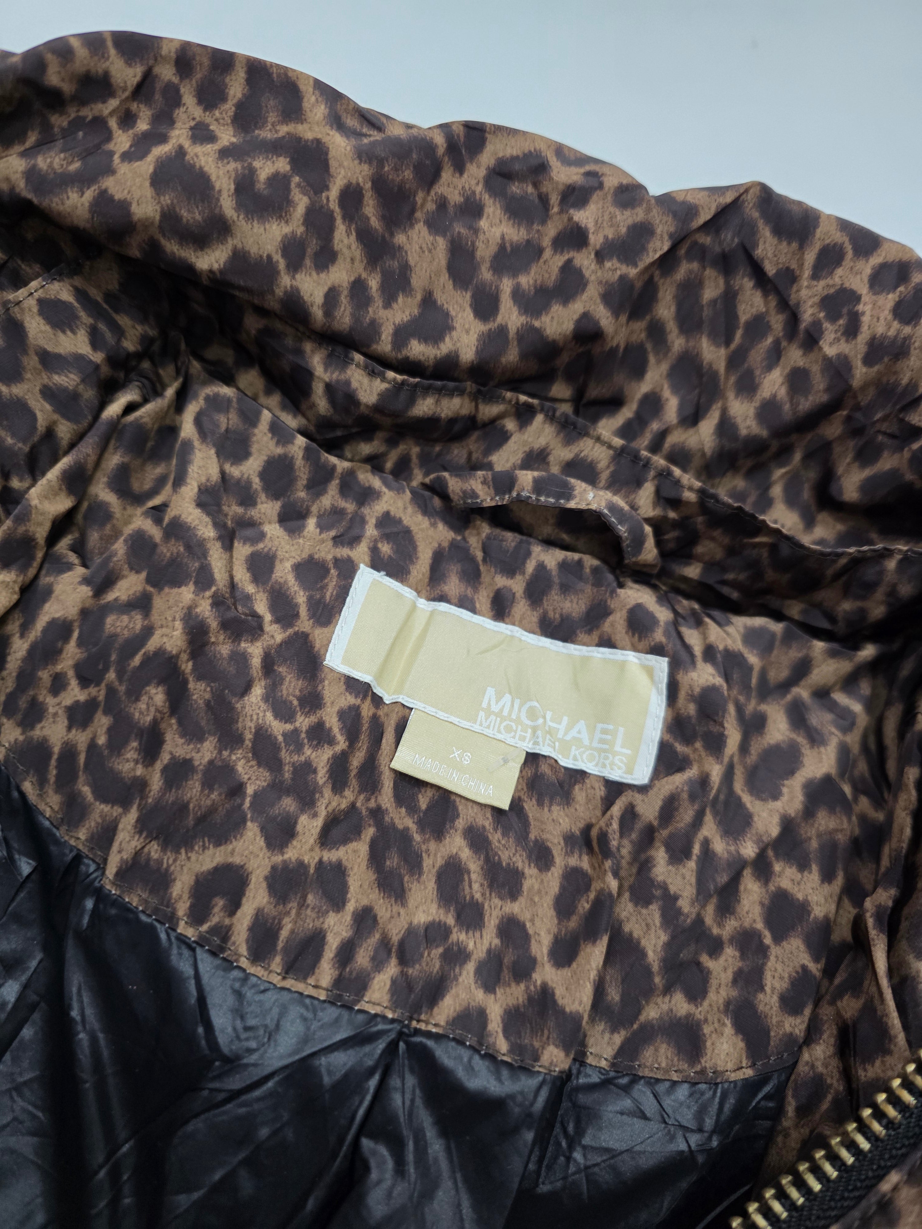 Chamarra Michael Kors Xs Puffacolchada Animal Print Leopardo