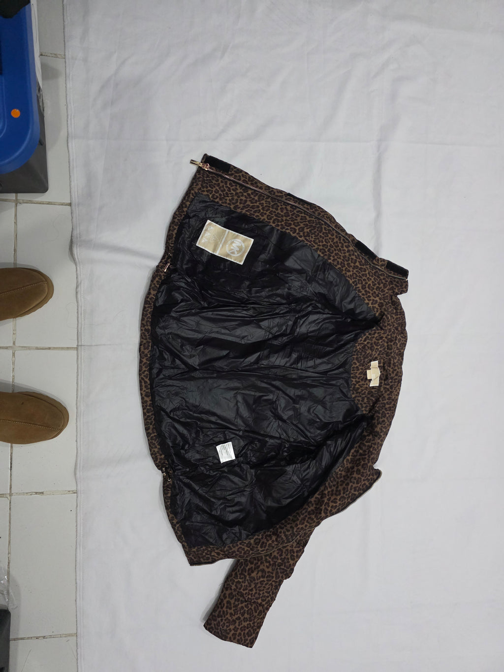 Chamarra Michael Kors Xs Puffacolchada Animal Print Leopardo