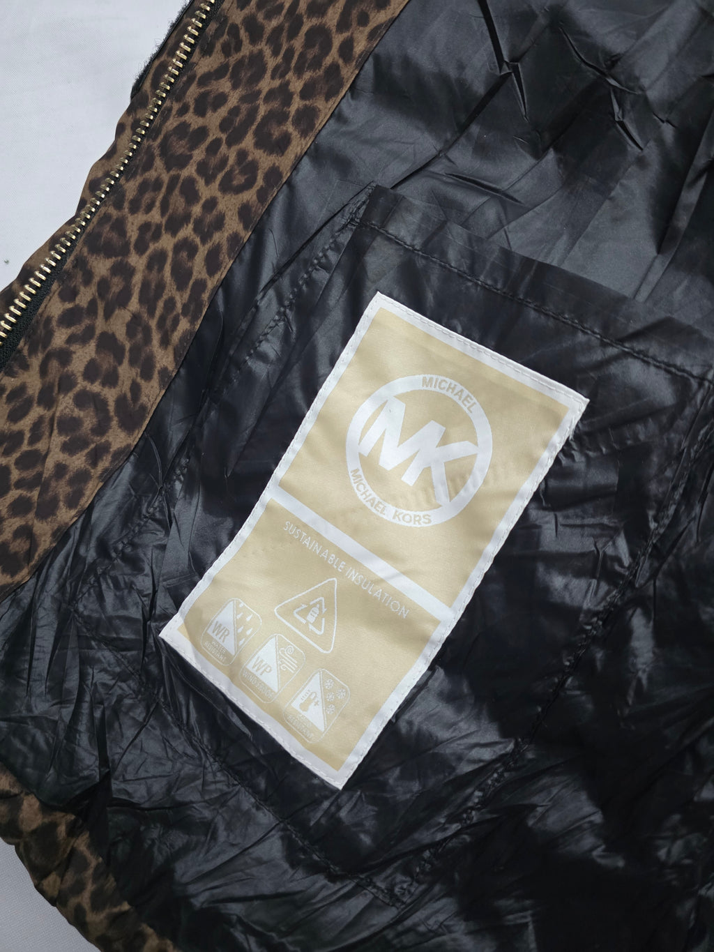Chamarra Michael Kors Xs Puffacolchada Animal Print Leopardo