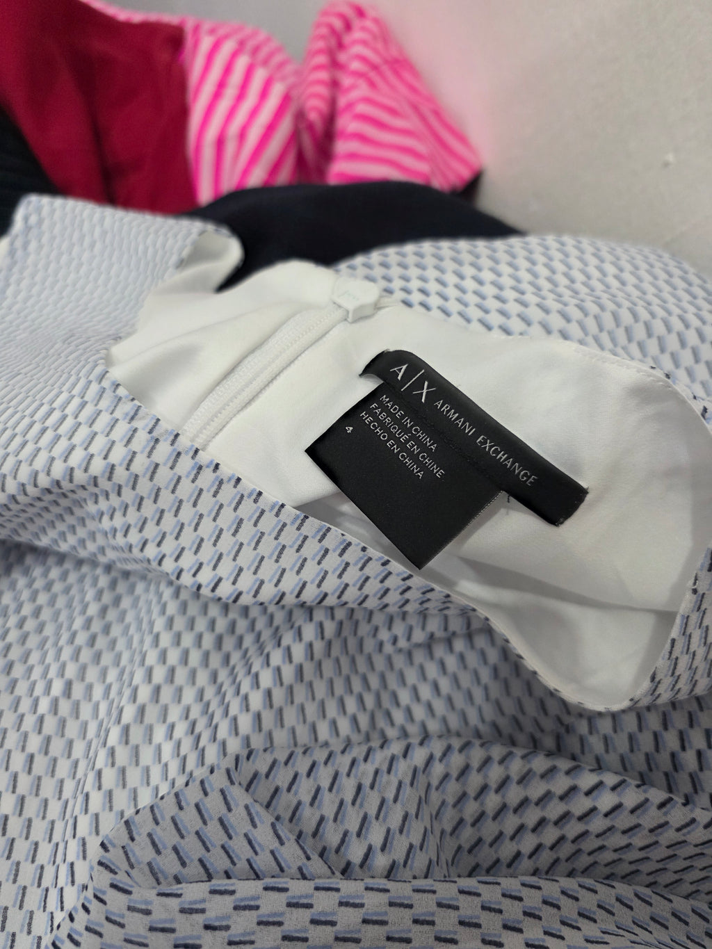 Vestido Armani Exchange De Mujer Sin Mangas Blanco Con Azul