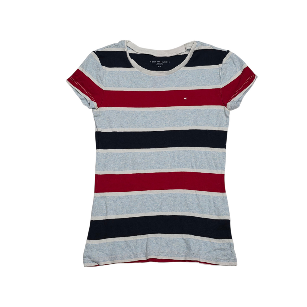 Playera Tommy Hilfiger De Mujer S Manga Corta Azul/rojo