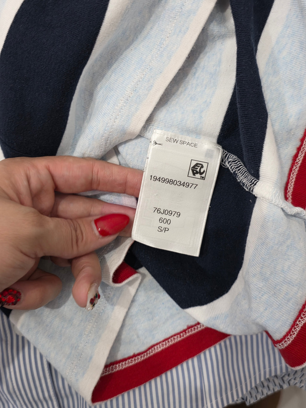 Playera Tommy Hilfiger De Mujer S Manga Corta Azul/rojo