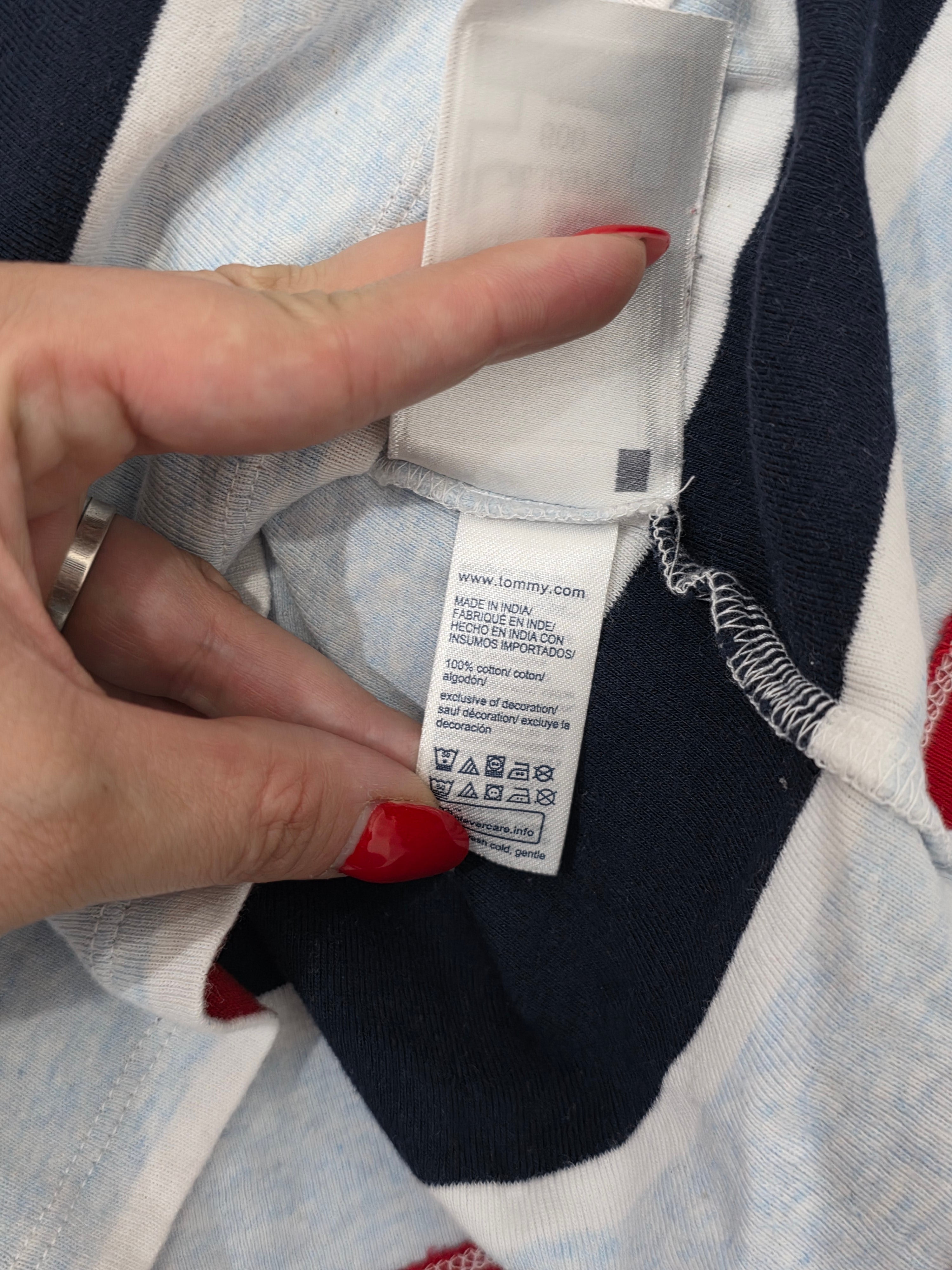 Playera Tommy Hilfiger De Mujer S Manga Corta Azul/rojo