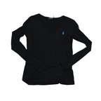 Playera Polo Ralph Lauren S/p Negra Manga Larga Pony Azul