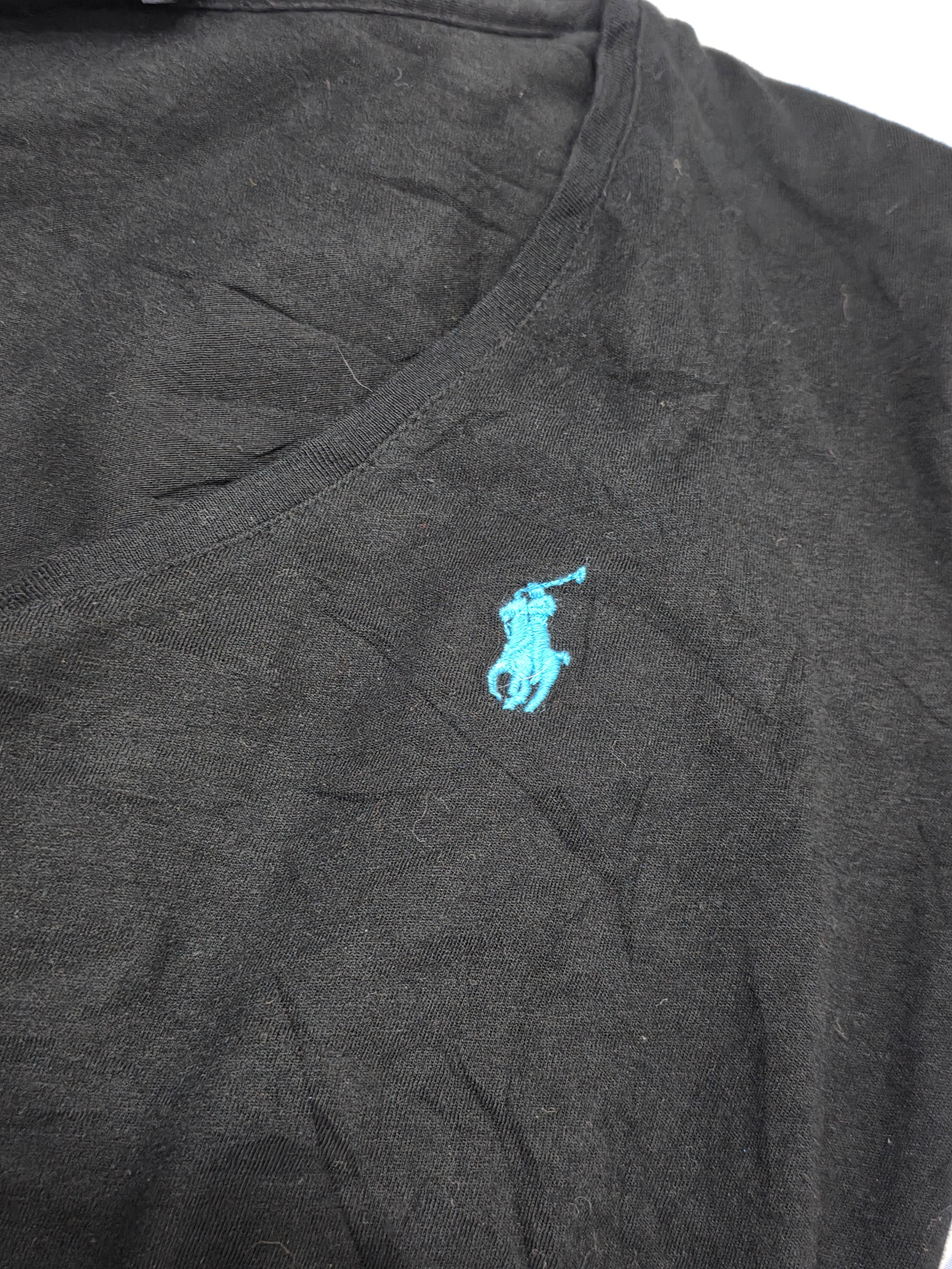 Playera Polo Ralph Lauren S/p Negra Manga Larga Pony Azul