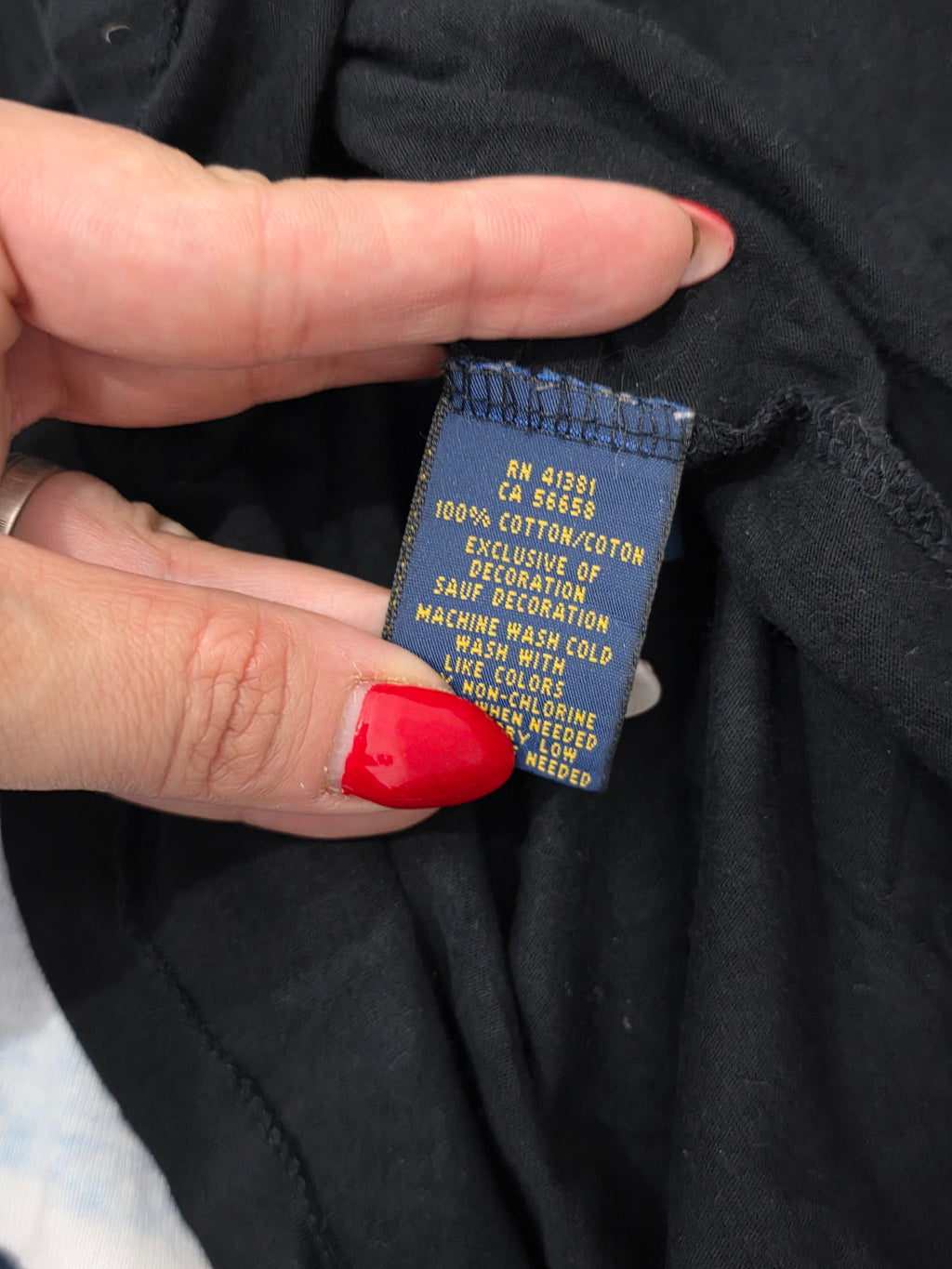Playera Polo Ralph Lauren S/p Negra Manga Larga Pony Azul