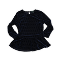 Blusa Ralph Lauren De Mujer De Terciopelo Manga Larga Azul