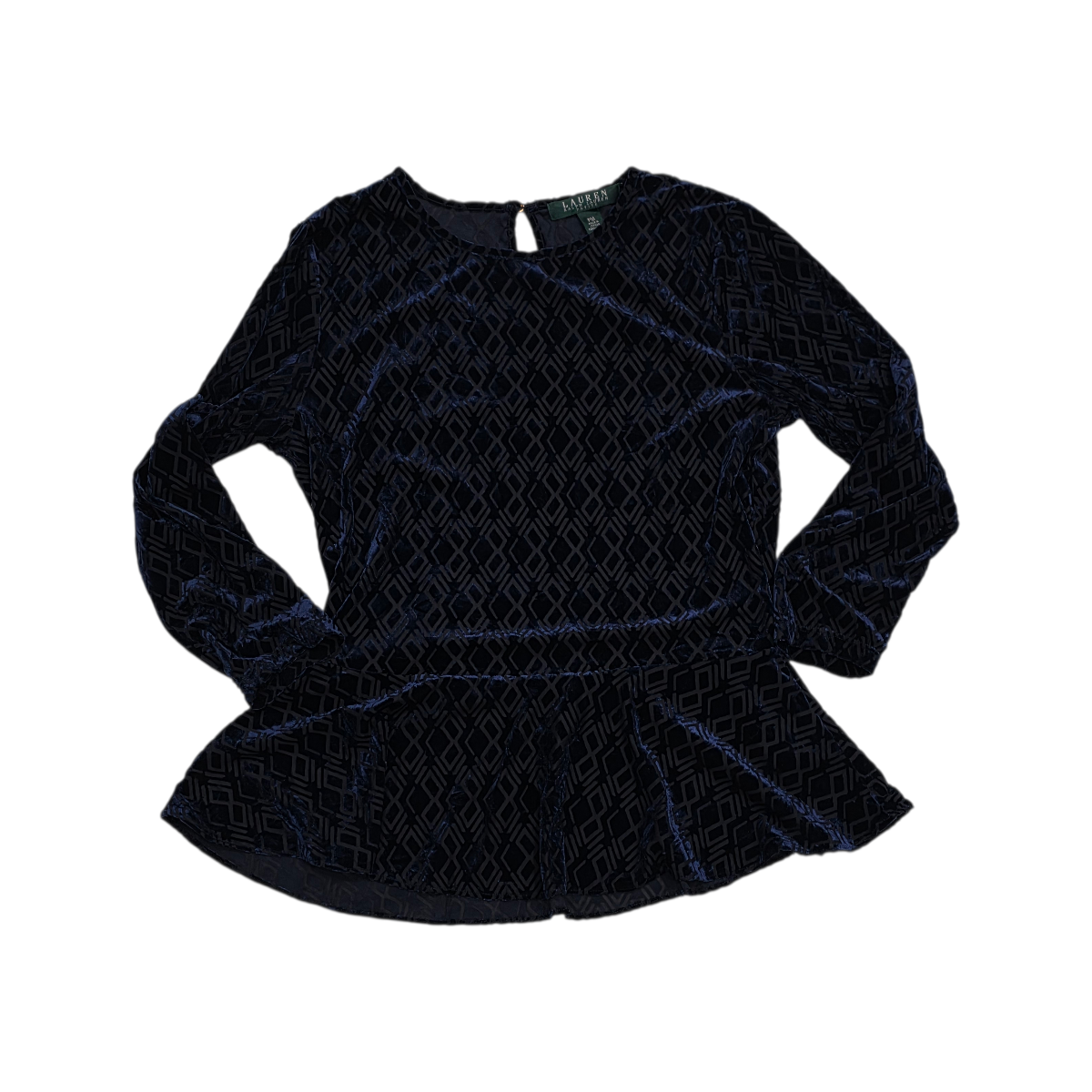Blusa Ralph Lauren De Mujer De Terciopelo Manga Larga Azul
