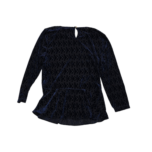 Blusa Ralph Lauren De Mujer De Terciopelo Manga Larga Azul
