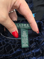 Blusa Ralph Lauren De Mujer De Terciopelo Manga Larga Azul