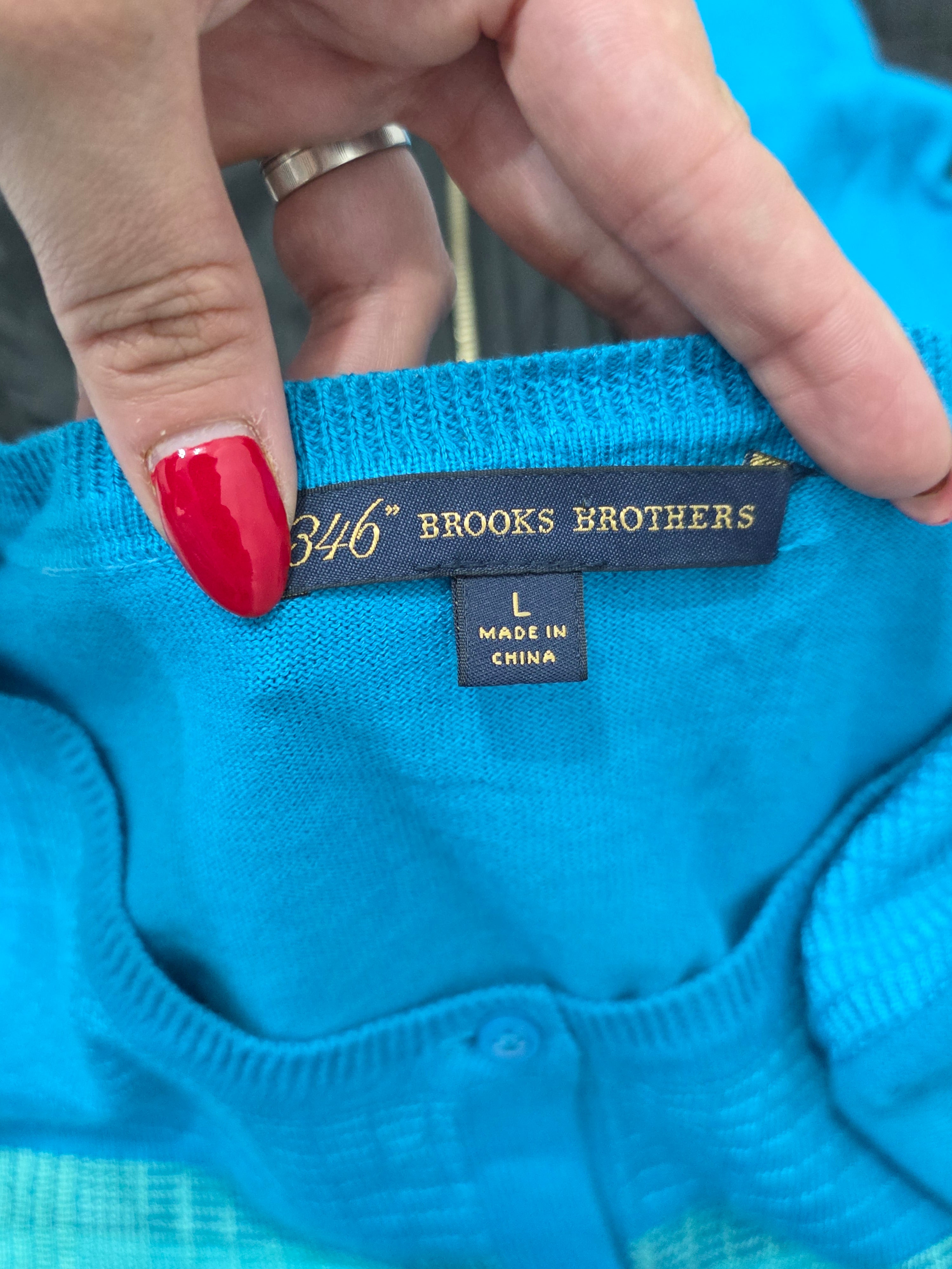 Sueter Brooks Brothers De Mujer Grande L Azul Con Botones