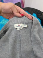 Cardigan Vineyard Vines D Lana Merino Gris Claro Manga Corta