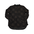 Camisa Ralph Lauren P/l Cuello Mao Cafe Con Negro