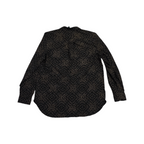 Camisa Ralph Lauren P/l Cuello Mao Cafe Con Negro