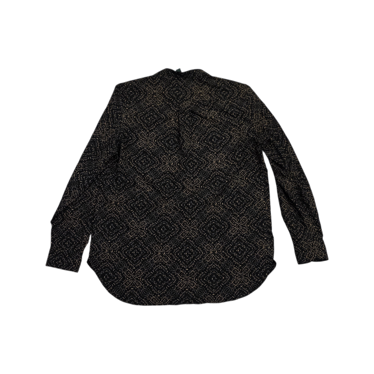 Camisa Ralph Lauren P/l Cuello Mao Cafe Con Negro