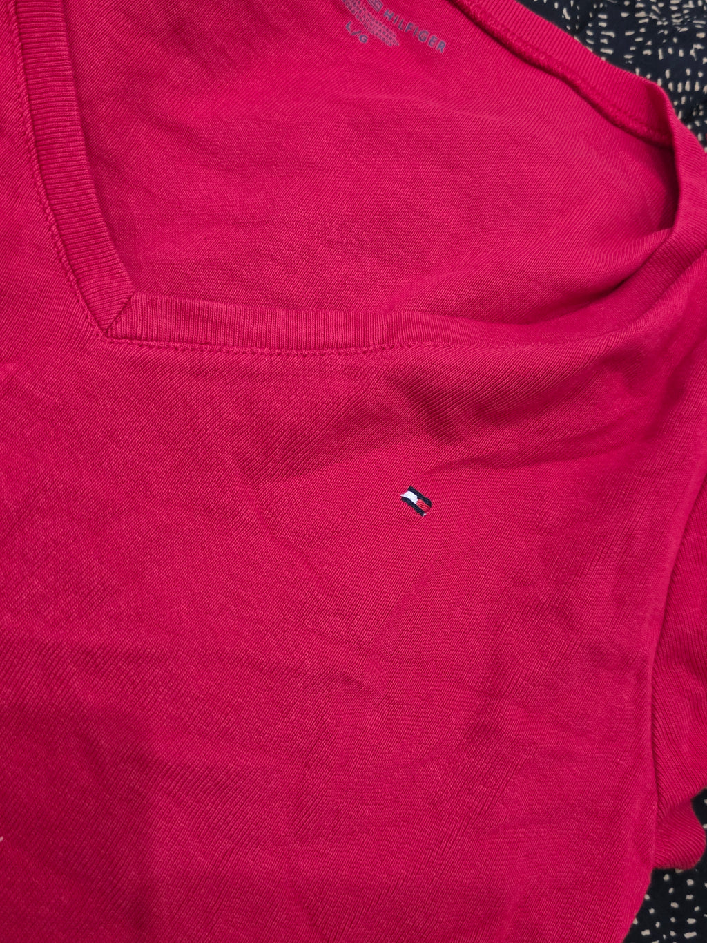 Playera Tommy Hilfiger Grande L Manga Corta Color Rojo