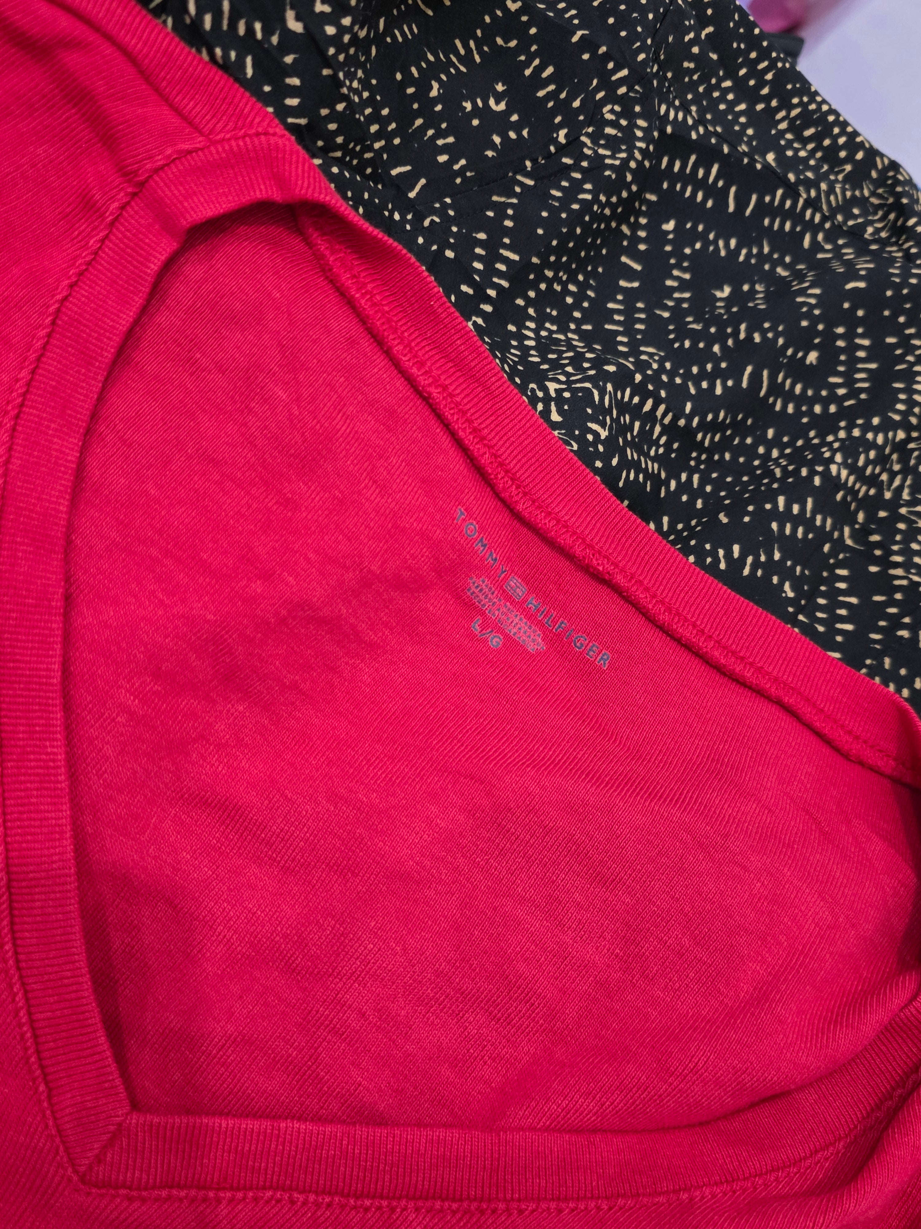 Playera Tommy Hilfiger Grande L Manga Corta Color Rojo