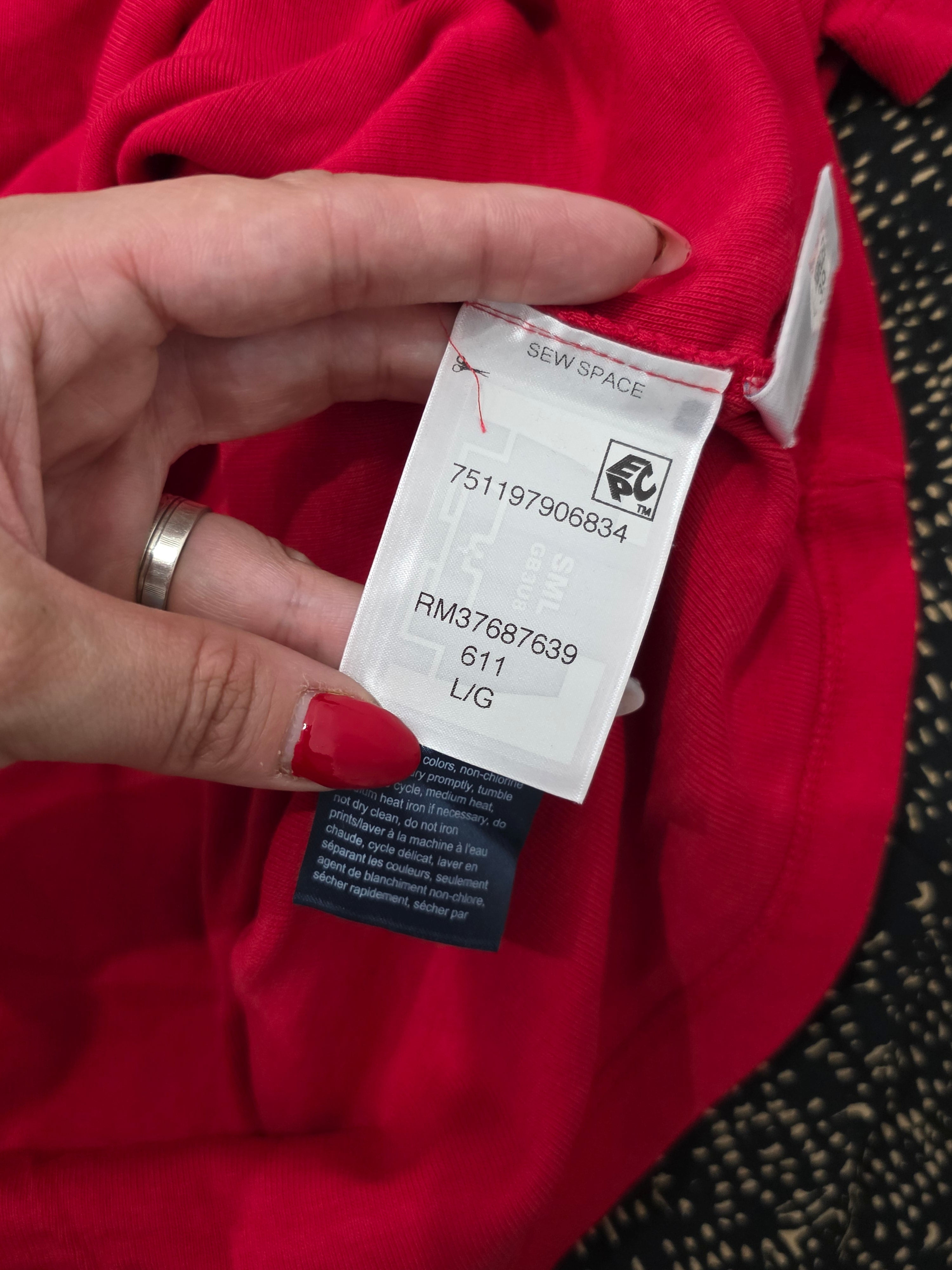 Playera Tommy Hilfiger Grande L Manga Corta Color Rojo