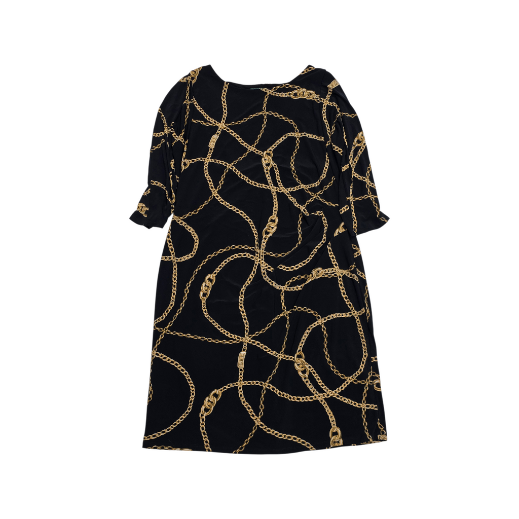 Vestido Ralph Lauren Negro Con Cadena Talla 18