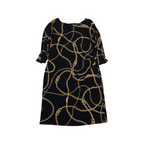 Vestido Ralph Lauren Negro Con Cadena Talla 18