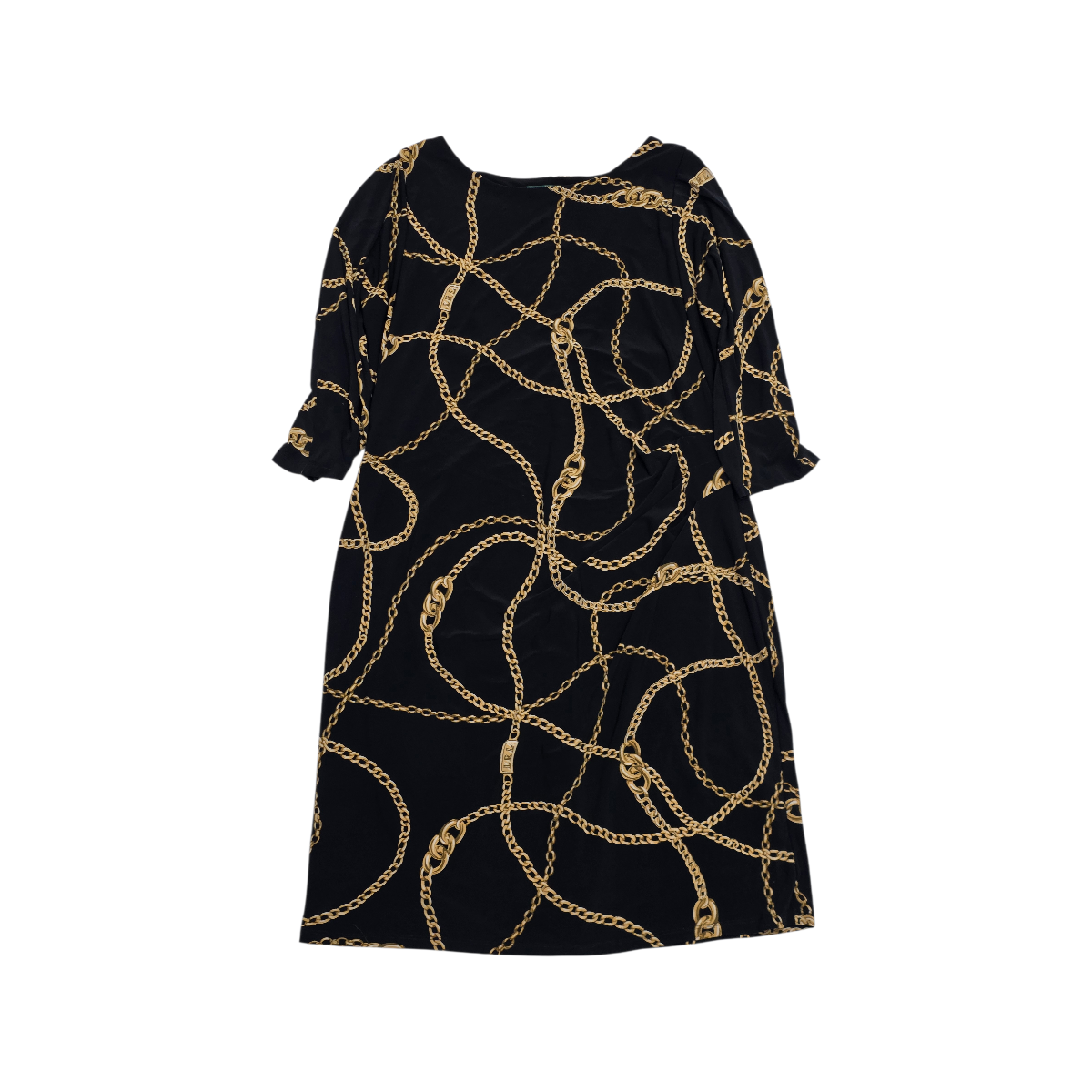 Vestido Ralph Lauren Negro Con Cadena Talla 18