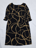 Vestido Ralph Lauren Negro Con Cadena Talla 18