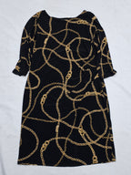 Vestido Ralph Lauren Negro Con Cadena Talla 18
