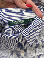Camisa Ralph Lauren Xgrande Rayada Azul Detalles Blancos