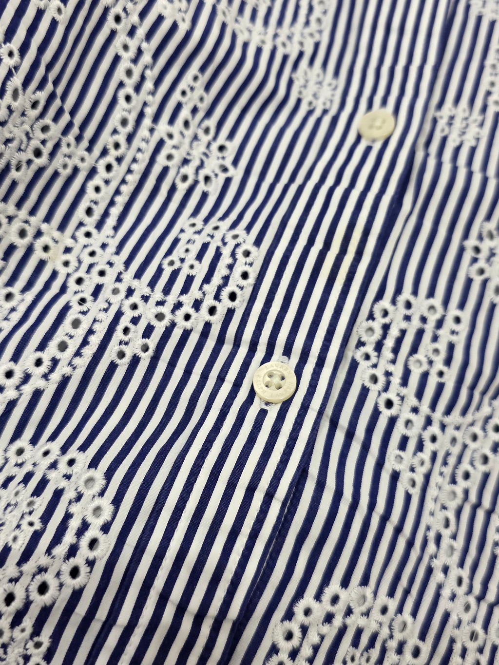 Camisa Ralph Lauren Xgrande Rayada Azul Detalles Blancos