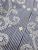 Camisa Ralph Lauren Xgrande Rayada Azul Detalles Blancos