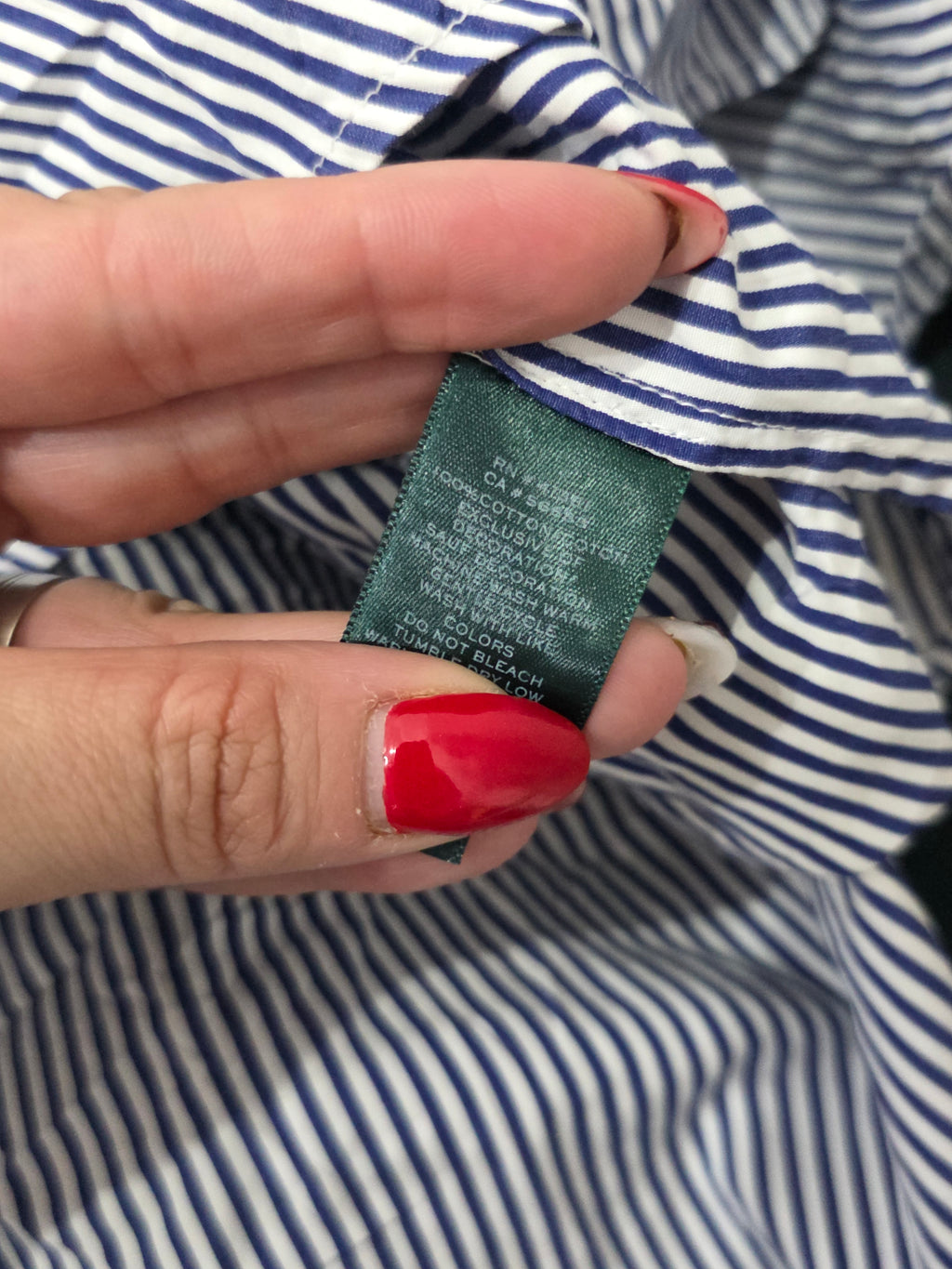 Camisa Ralph Lauren Xgrande Rayada Azul Detalles Blancos