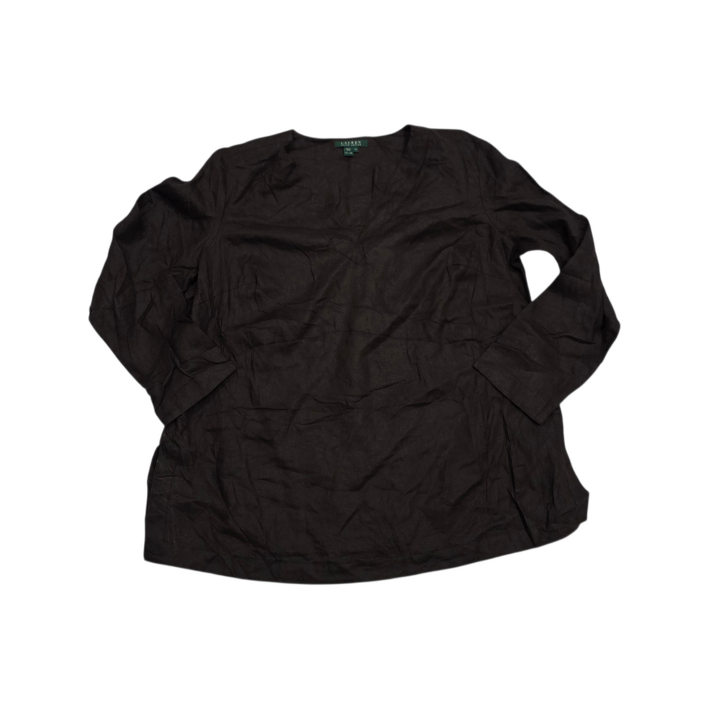 Blusa Ralph Lauren De Lino 1x Color Cafe