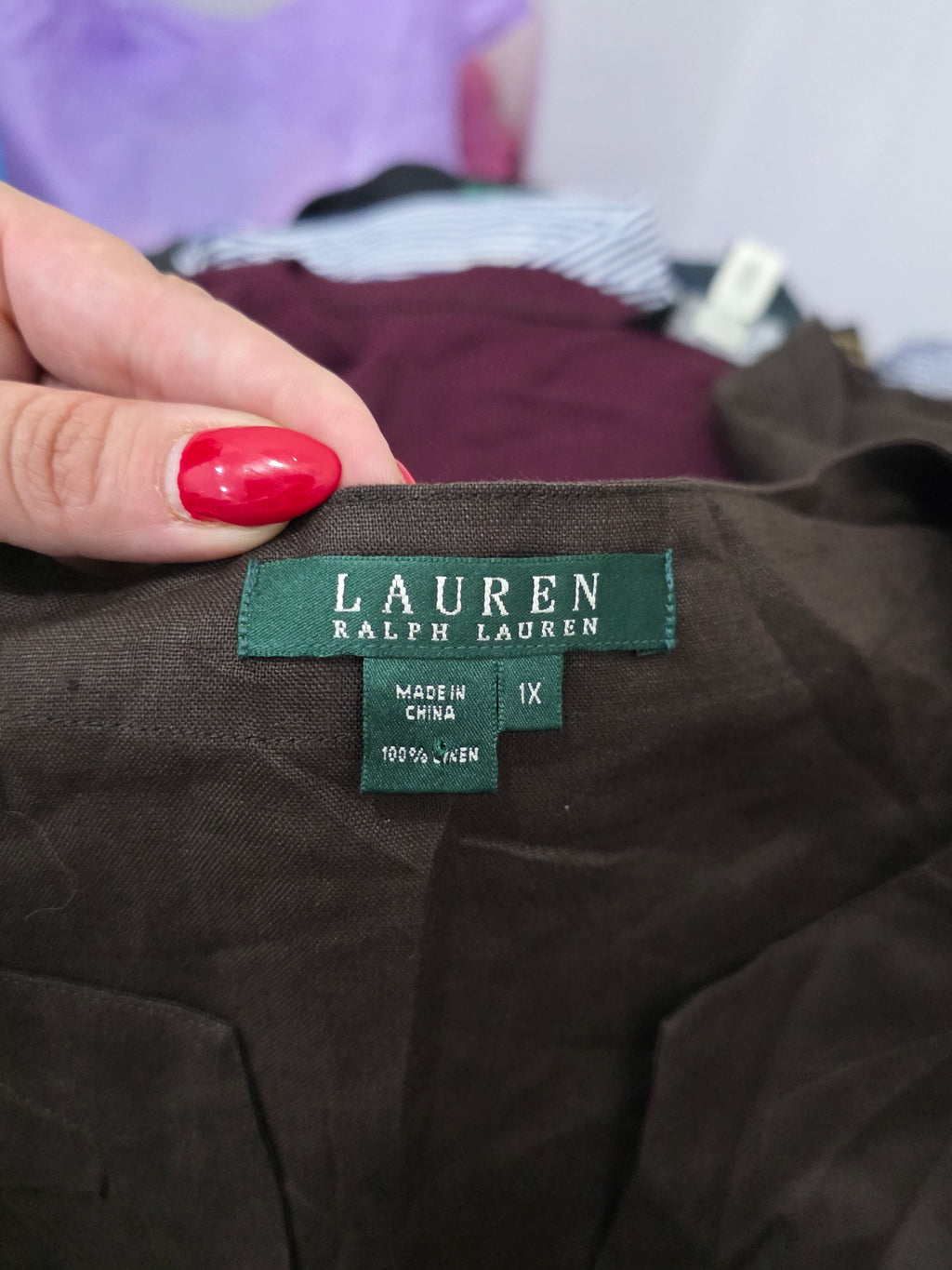 Blusa Ralph Lauren De Lino 1x Color Cafe