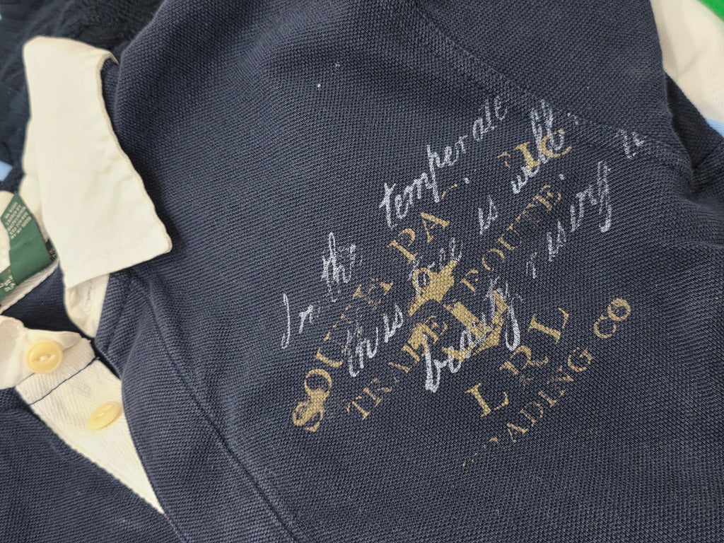 Playera Ralph Lauren Chico S Azul Marino Con Cuello